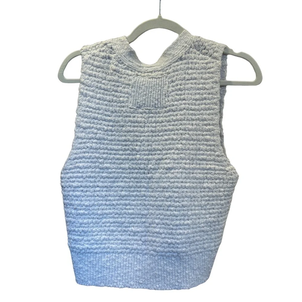 Free People White Sleeveless Cardigan – Size L – NWT - Picture 7 of 8